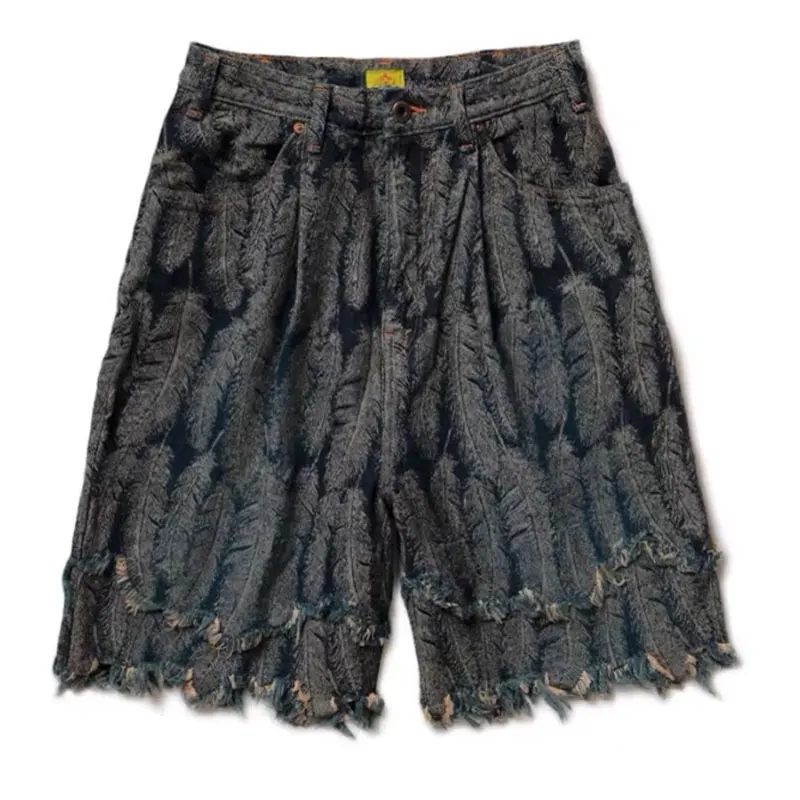 

21SS KAPITAL Hirata Kazuhiro Japanese feather denim denim men's and women's trendy casual shorts