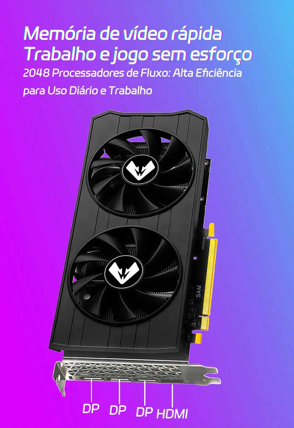 Placa de Vídeo SOYO Radeon RX 580 8GB GDDR5 Dual Fan VR Ready PCIe 3.0 Detalhes
