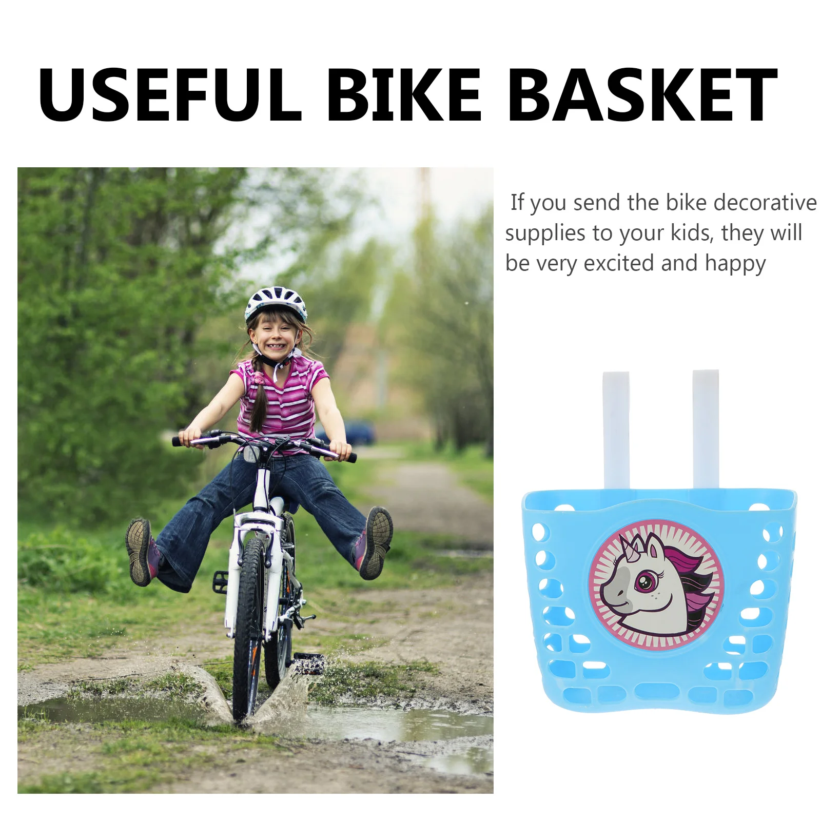 3 Pcs Bicycle Basket Plastic Bike Bikes Beautiful Streamers Stylish Decorations Bell Scooter Adornment Straps