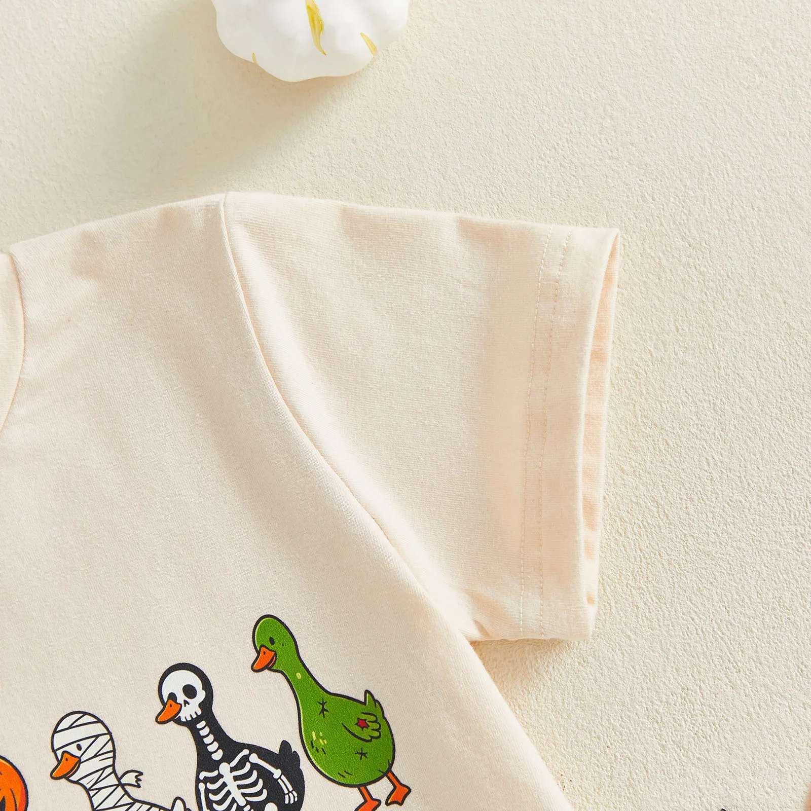 Kids Halloween T-shirt Short Sleeve Crew Neck Goose Print Summer Tops