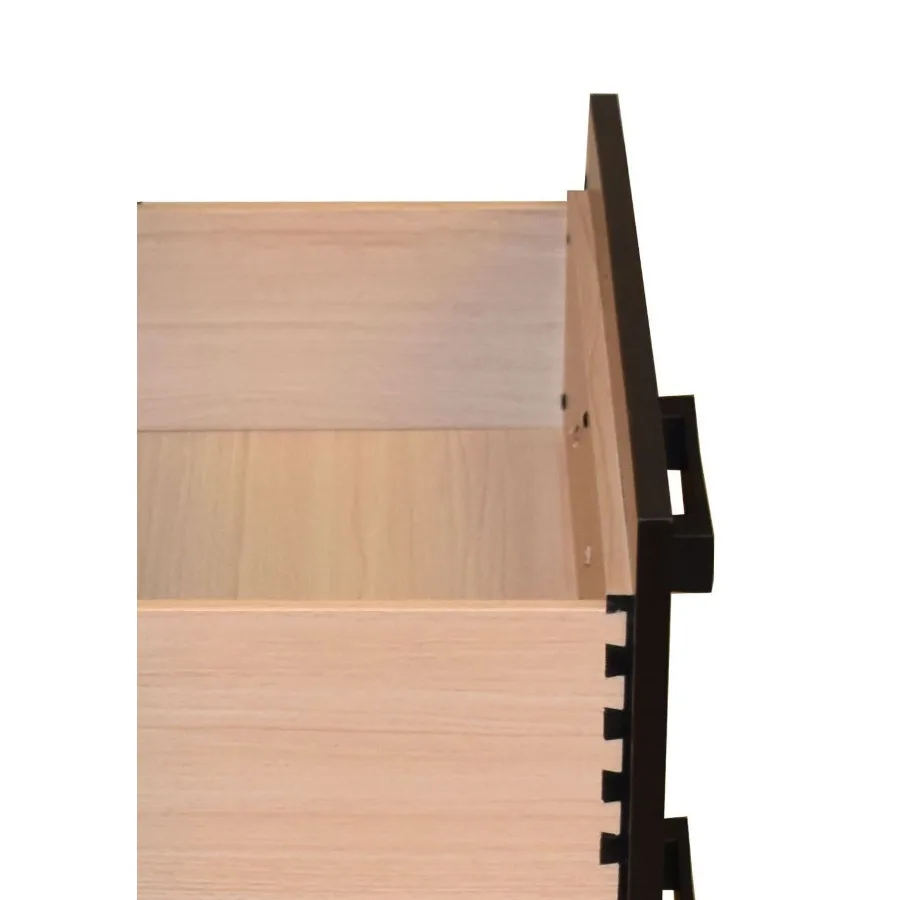 منضدة ذات درجين على الطراز المعاصر مصنوعة من الخشب باللون الرمادي #5