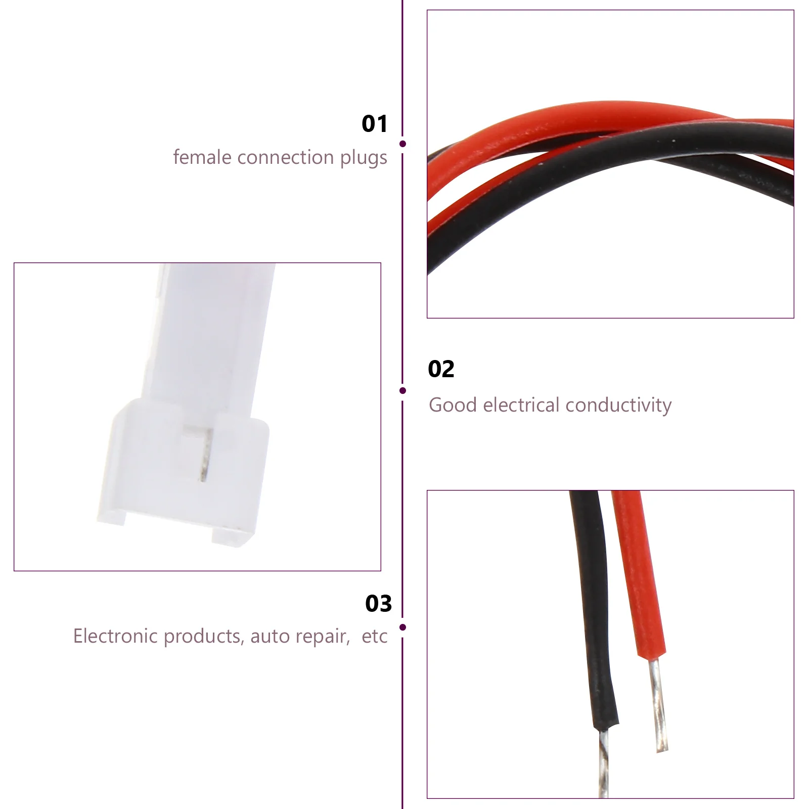 

30Pairs 1.25mm Terminal Connector Wire Male Female Plug Connection Cold Hot Resistant Electrical Plug Connector Cable Kit