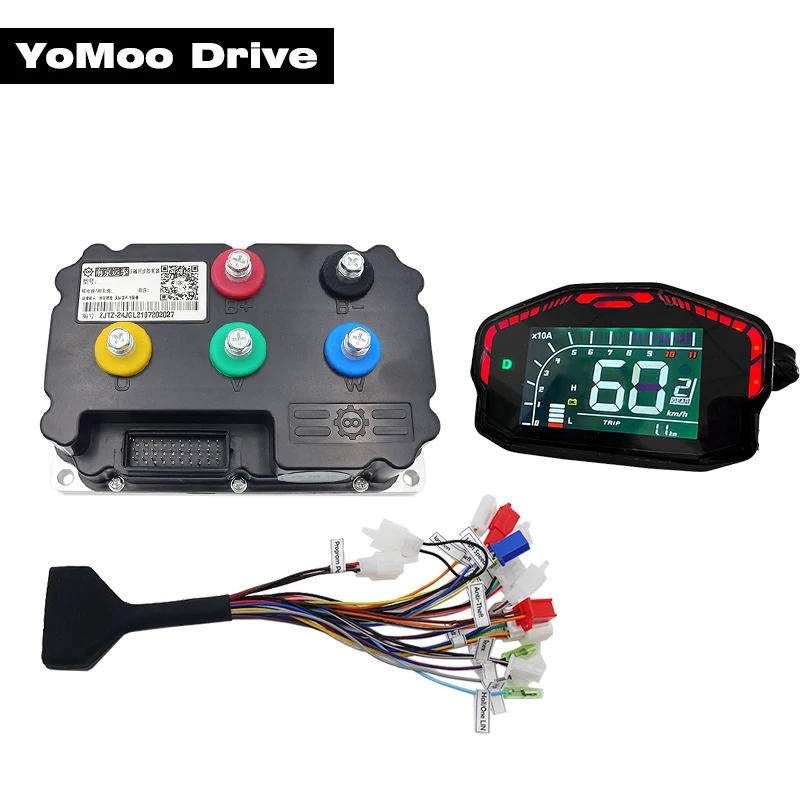 Programmable Fardriver 5000W 84V 330A ND84530 BLDC Controller with DKD ONE-LIN Signal Speedometer For E-BIke Electric Motorcycle