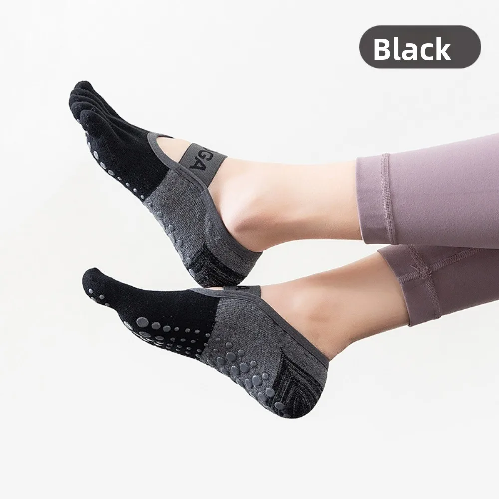 جوارب نسائية ذات 5 أصابع - احترافية للبيلاتيس واليوجا قابلة للتنفس لجميع المواسم وغير قابلة للانزلاق ومضادة للانزلاق للتمارين الرياضية والأرضية