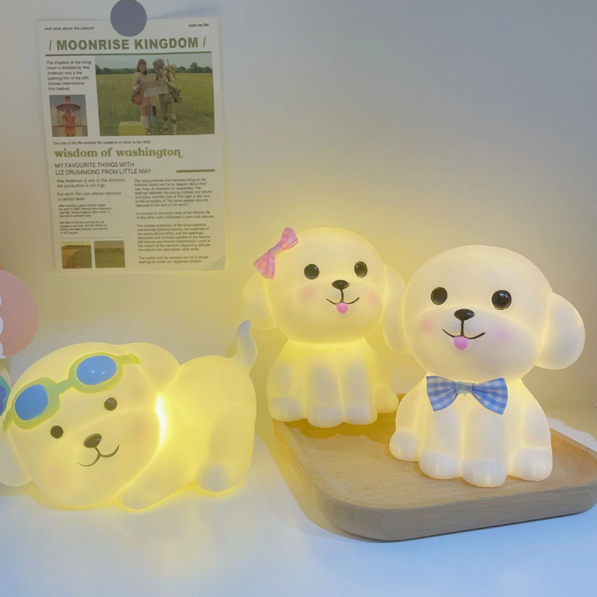 1pc cute dog night light, warm light, suitable for bedroom bed home decoration, novel luminous toys gifts