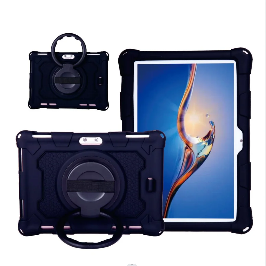 360°Rotating Case For Teclast M40pro P20S 10.1 P80 P80H M40 Plus P30s P30Air Silica Gel Stand With Shoulder Straps Tablet Cover