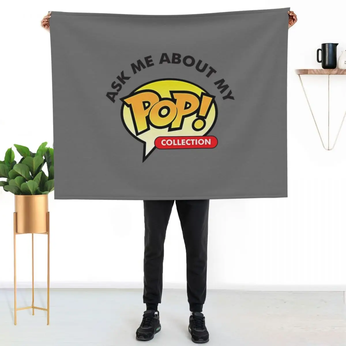 

Ask Me About my Pop! Collection T-Shirt Throw Blanket Reusable Durable Soft Blanket for All Seasons
