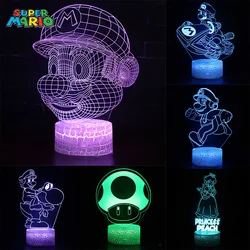 Super Marios Bros Anime 3D Night Light Brick LED Light Cartoon Desk Lamp Light Bedroom Decoration Kids Birthday X-mas Gifts Toy