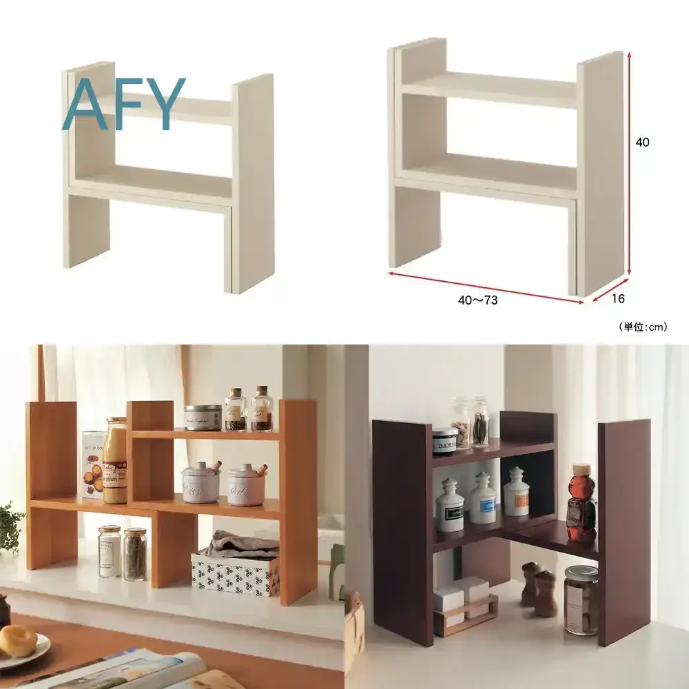 Japanese Bookshelf Table for Solid Wood Creative Simple Kitchen Dining Table for Seasoning Cabinet Desktop Finishing Storage