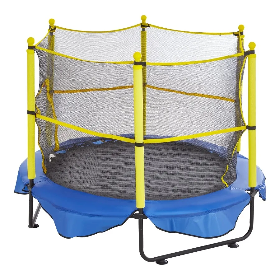 

5FT Trampoline for 60" Indoor Outdoor Trampoline with Safety Enclosure Net Basketball Hoop and Ocean Balls Mini Toddler Recrea