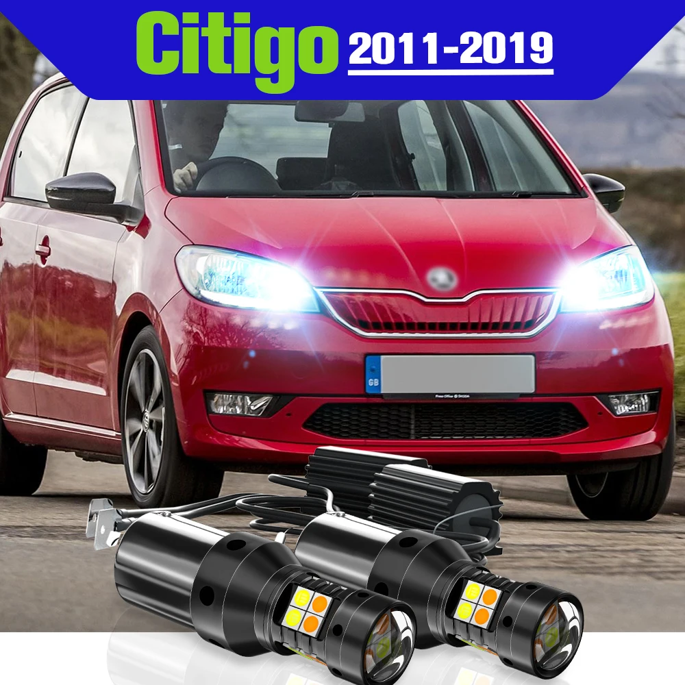 

Dual Mode Turn Signal+Daytime Running Light DRL Accessories 2x LED Lamp For Skoda Citigo Citigo-e 2011-2019 2020 2013 2014 2015