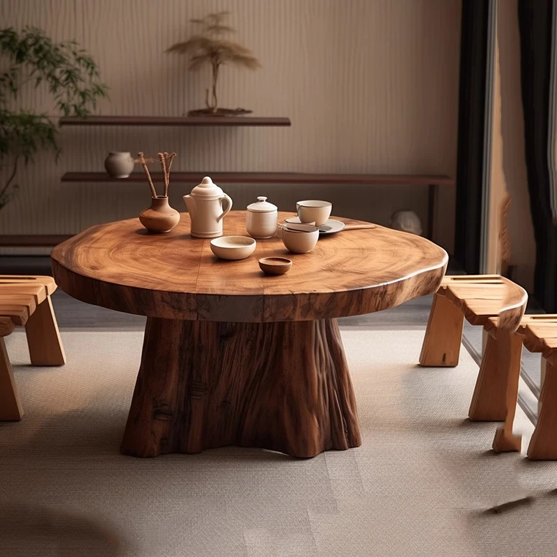 Mesa de centro de designer de madeira, antiga, economizadora de espaço, moderna, simples, nórdica, mesa auxiliar, móveis para hall de entrada
