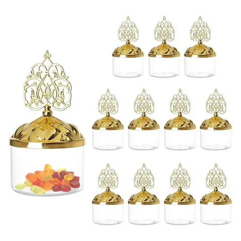 Scatole per caramelle decorative con coperchio in plastica trasparente, adatte per matrimoni, compleanni, battesimo, regali per feste di festival