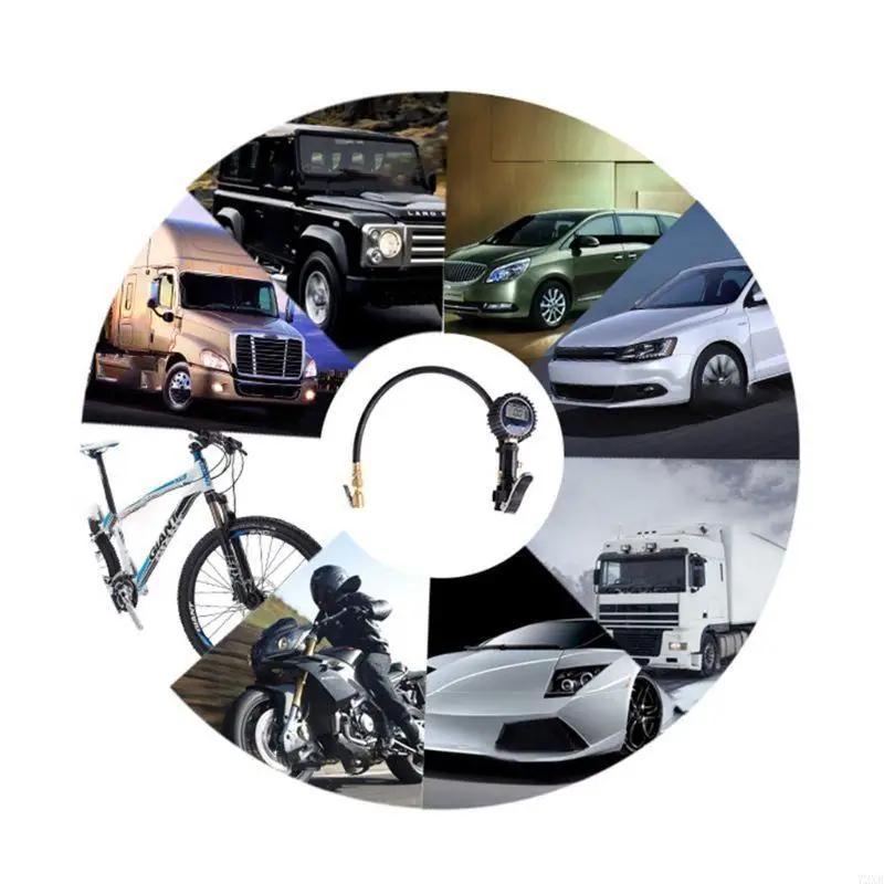 Digtal Car Air Tire Inflator Tool with Pressure Gauge Auto Air Compressor 72XB