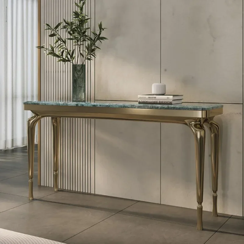 Light luxury entrance table Modern wall entry marble luxury stone entrance cabinet