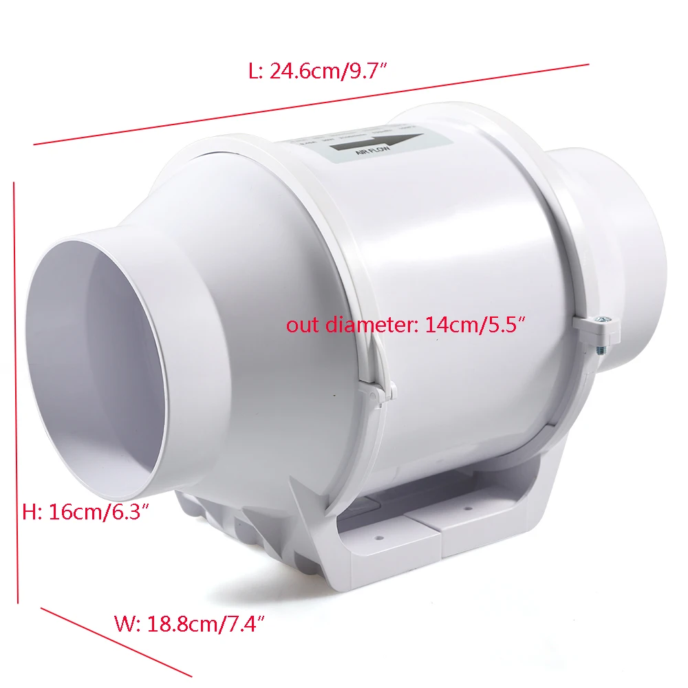 Ventilador de extracción de flujo mixto, sistema de ventilación de alta eficiencia para baño y cocina, conducto en línea