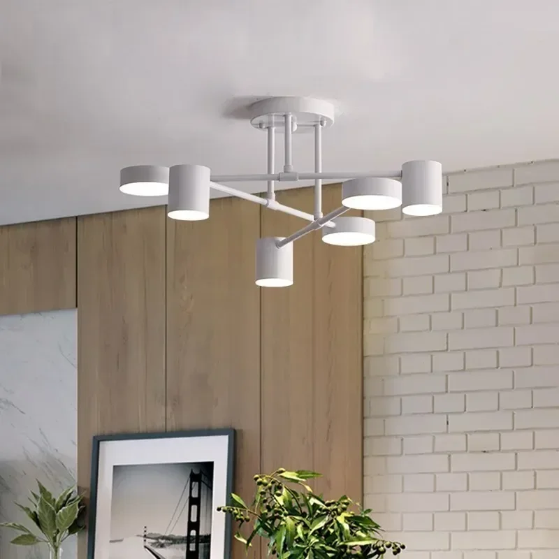 Dropshipping LED Chandelier Modern Semi Black White Gold Lustre Ceiling Light For Dining Living Rooms Bedroom Indoor Decor Lamps