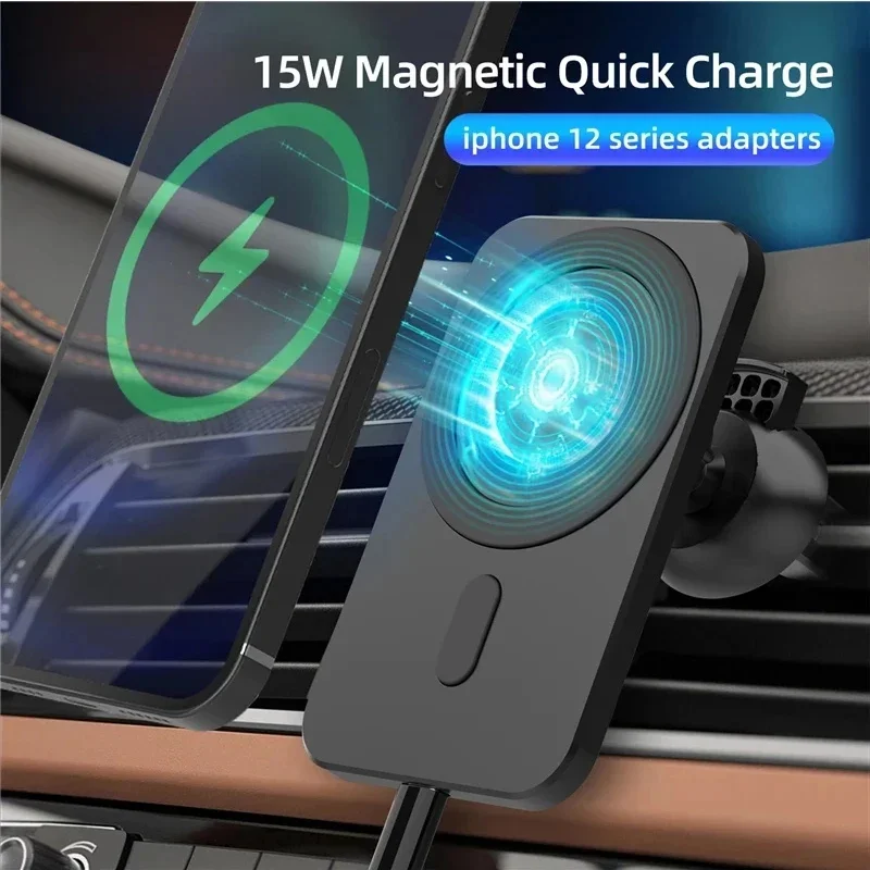 

Magnetic Car Holder for Magsafe iPhone 12 13 14 15ProMax Accessories 15w Fast Qi Wireless Charging Mount Smartphone Cars Charger