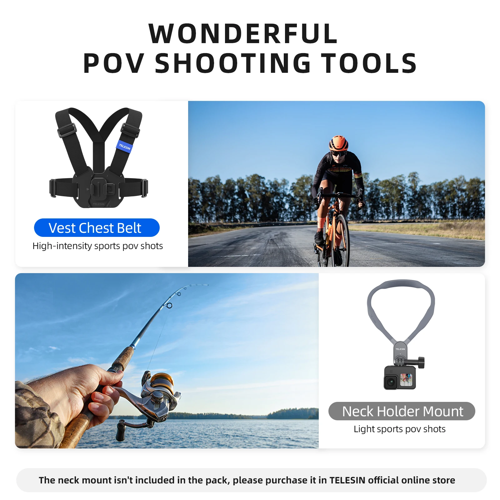 TELESIN Uchwyt na telefon z klipsem do mocowania na pasku na klatkę piersiową do GoPro 13 12 11 10 9 Insta360 X5 AcePro DJI Action 6 5pro 4 Akcesoria do kamer — zdjęcie produktu 4