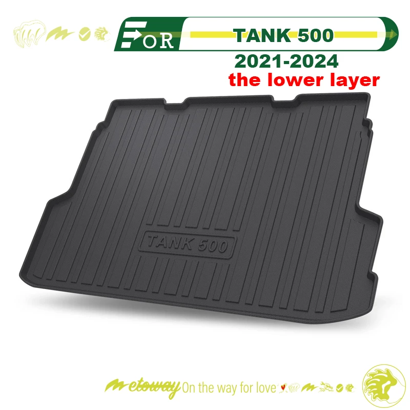 For TANK 500 Hi4T 2022-2024 Custom Fit Car Trunk Mat All Season Black Cargo Mat 3D Shaped Laser Measured Trunk Liners