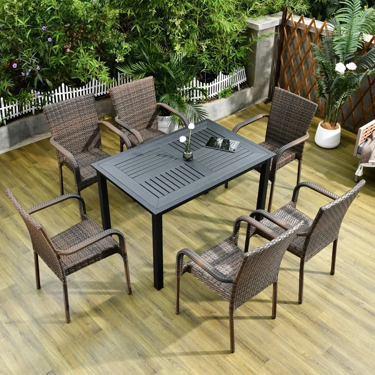 chair leisure open-air courtyard balcony tea table chair combination outdoor terrace outside pendulum garden rattan weaving