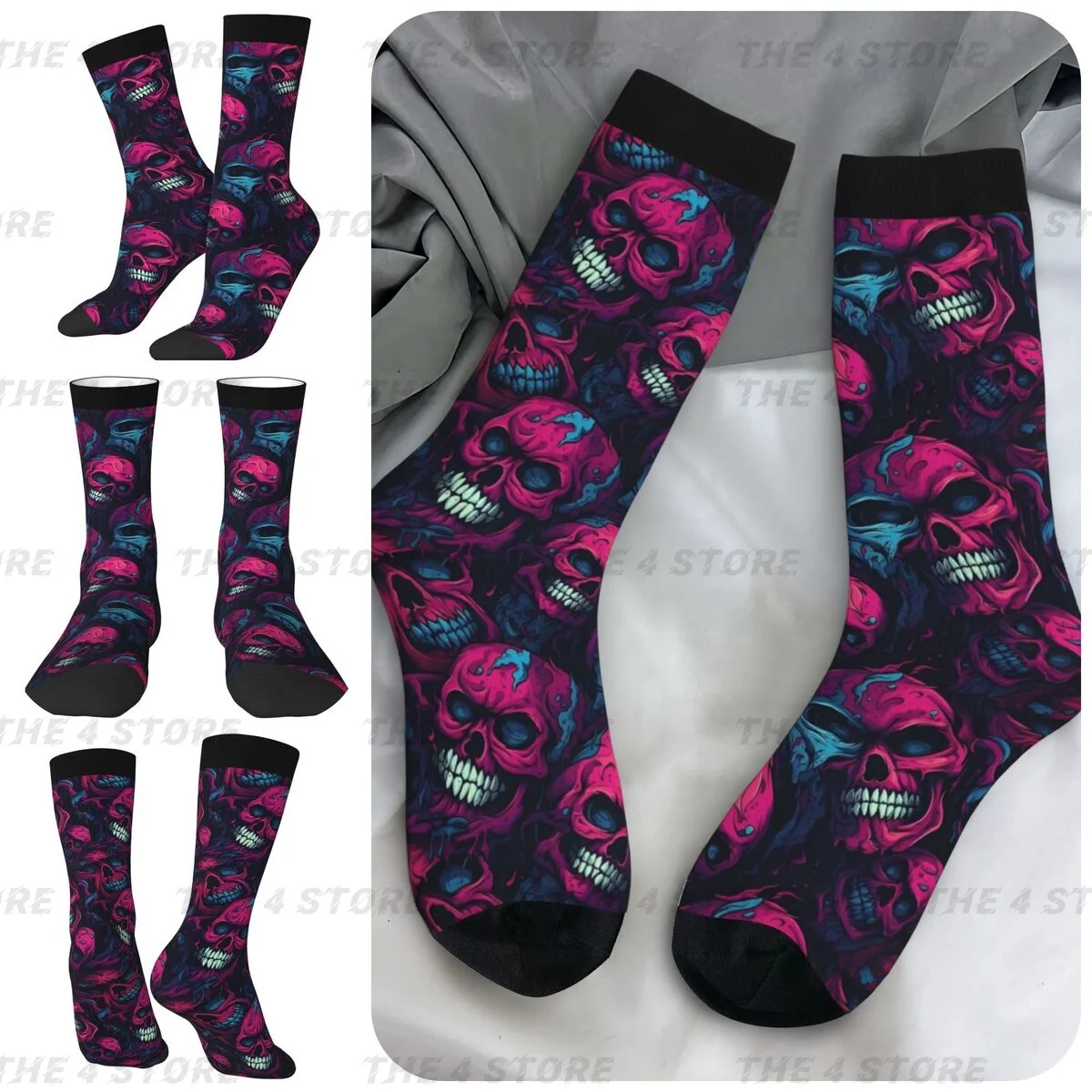 

Skulls High elasticity polyester fiber Men and Women printing Socks,Motion Applicable throughout the year Dressing Gift