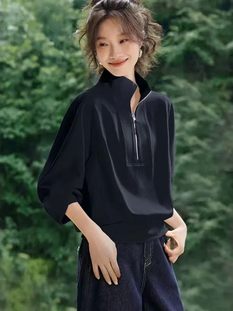 Outlet Store Premium Feel f fermeture éclair longue Sve femmes printemps automne ample minceur vêtements d'extérieur marque op Sle