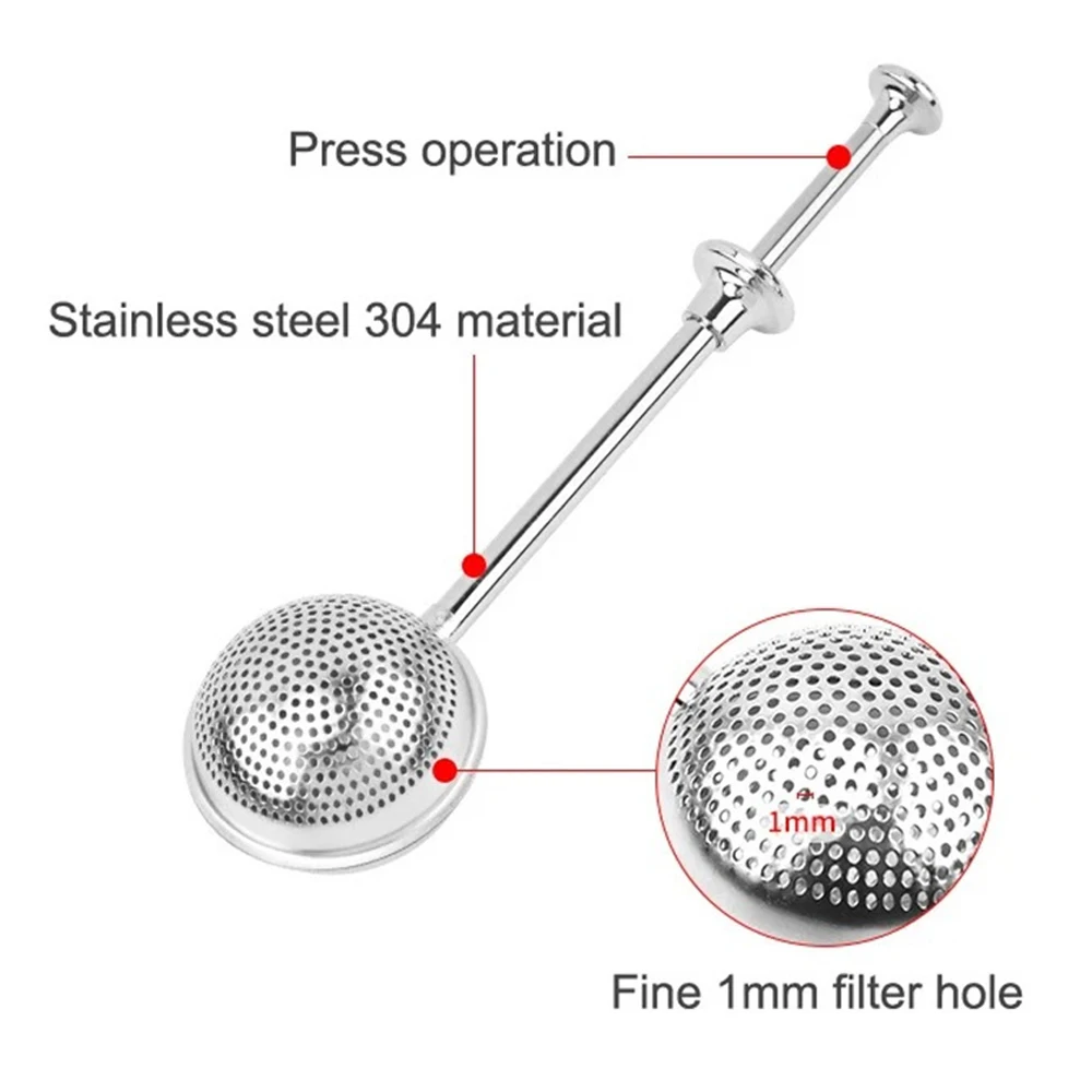 الفولاذ المقاوم للصدأ تلسكوبي كروية الشاي تصفية 304 المطبخ طقم شاي الخبز السكر مسحوق مفرشة تصفية ملعقة أدوات المطبخ