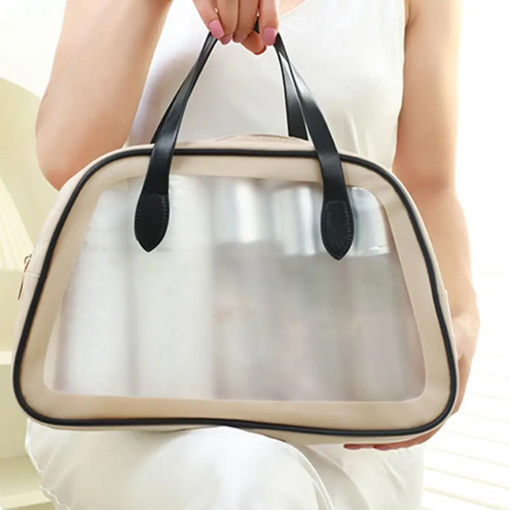 

Dry and Wet Separation Waterproof Toiletry Bag Large Capacity Double Layer Cosmetic Bag Transparent Zipper Travel Storage Bag