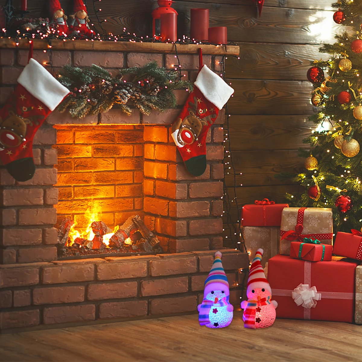 

2Pcs Christmas Snowman Night Light Eva Lamp for Home Office Car Decor Festive Holiday Gift Kids Room