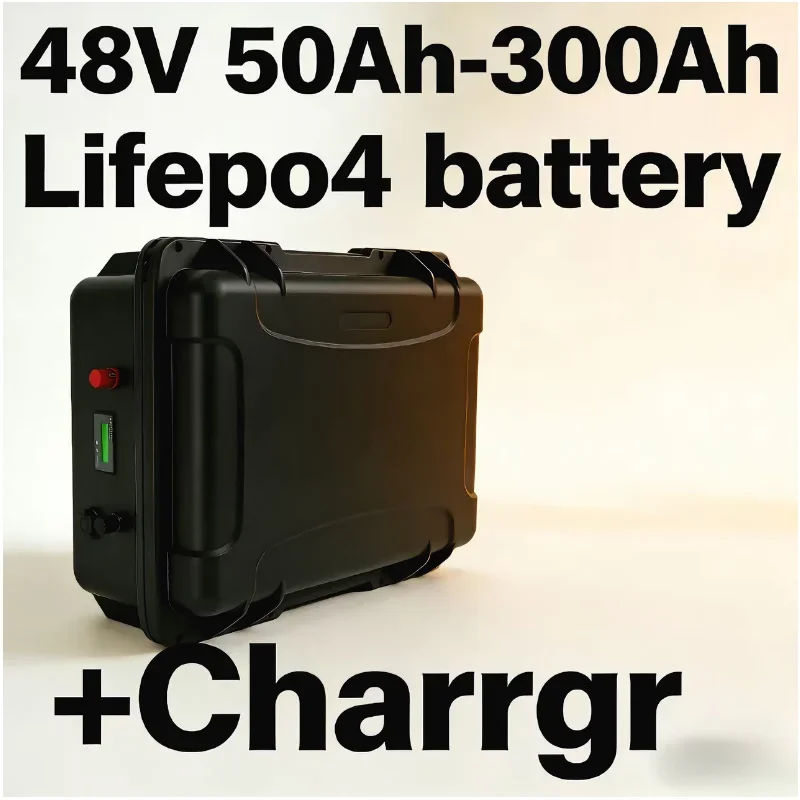 48V 50-300Ah Waterproof LiFePO4 Battery Deep Cycle Power Supply for Marine Boat, Trolling Motor, RV, Solar System & Off-Grid Ene