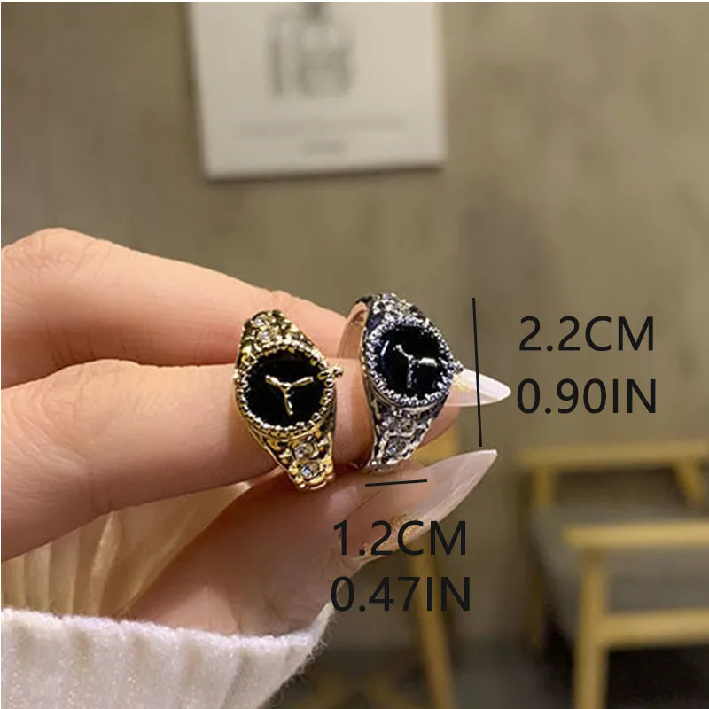 Ladies personality senior niche index finger ring watch shape design ring female jewelry gift