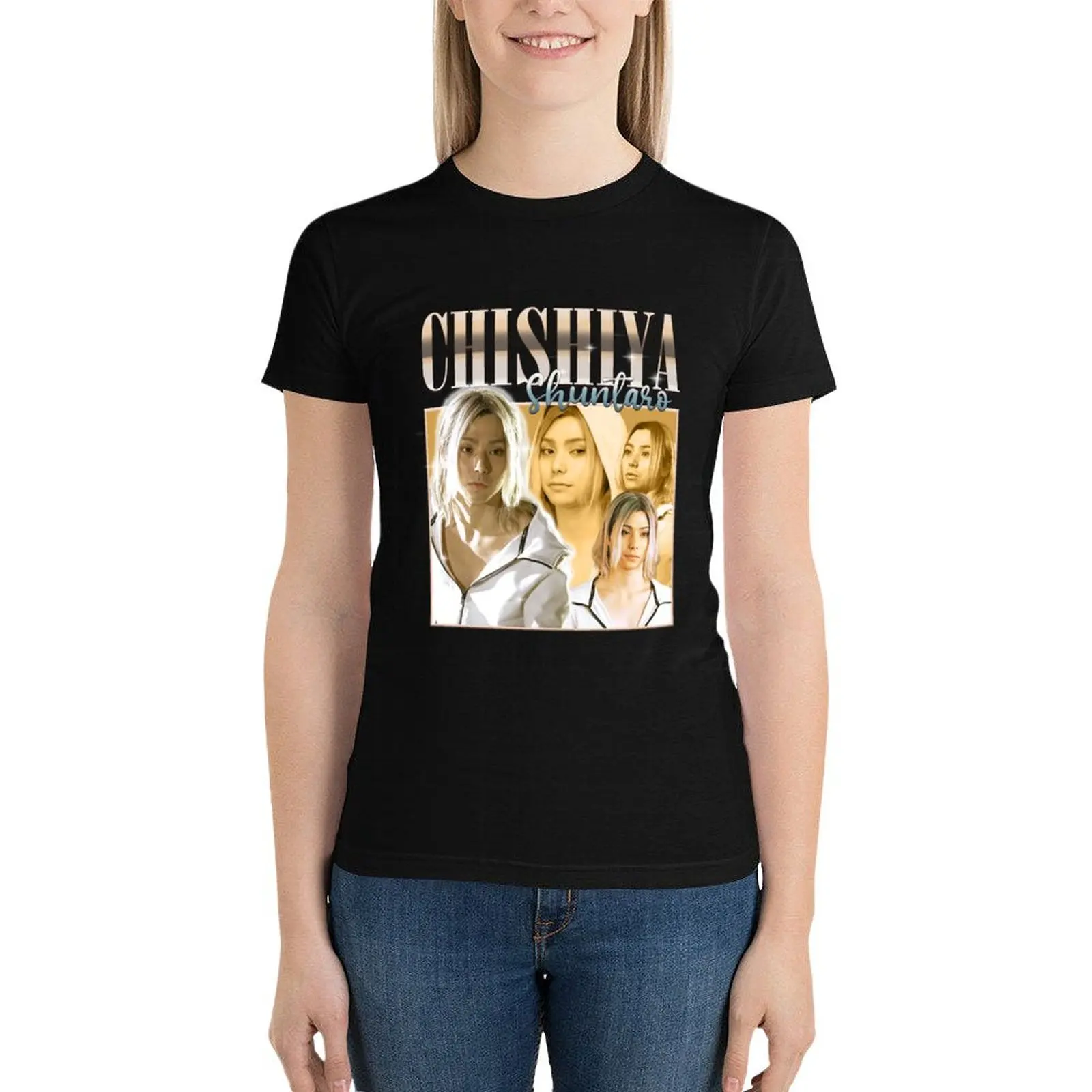 

chishiya shuntaro T-Shirt tees anime clothes graphics hippie clothes white t-shirts for Women