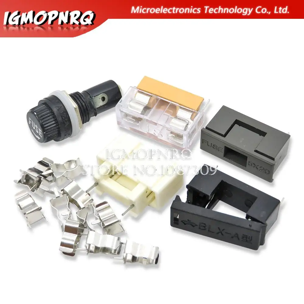 10PCS Fuse holder socket 5x20mm 5*20mm BF-013 BLX-A fuse clamp / box white black hjxrhgal