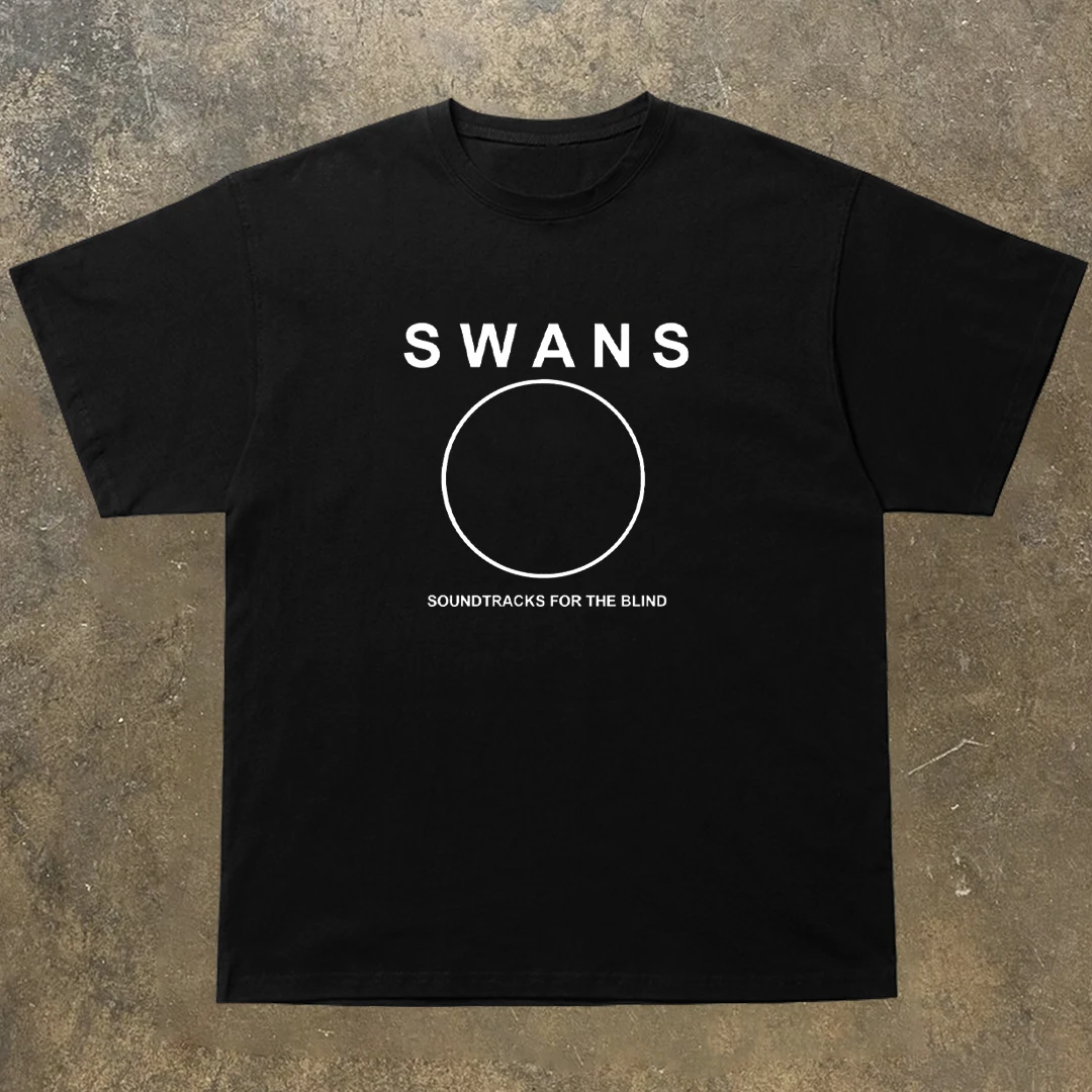 

2025 Groupe Punk Européen Cygne T-shirt À Manches Courtes T-shirt Haut Imprimé En Coton De Haute Qualité