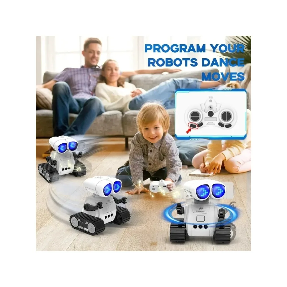 Remote Control Robot for Kids - Rechargeable Talking Robot with Music, LED Eyes & Walk Functions