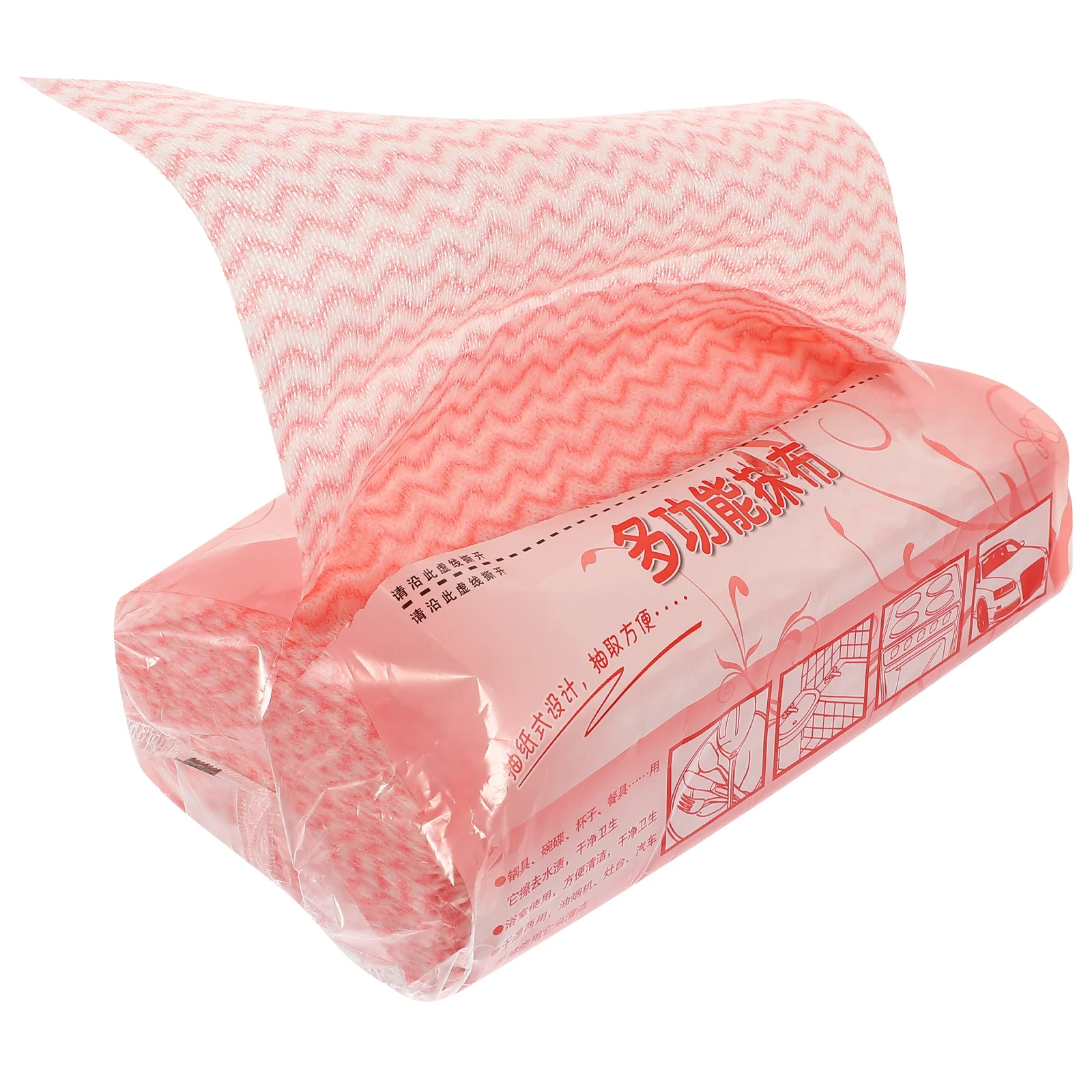 

80Pcs Disposable Non-Woven Dish Towels Kitchen Cleaning Cloth Strong Absorbent Wiping Rags Multipurpose Household Use Pink