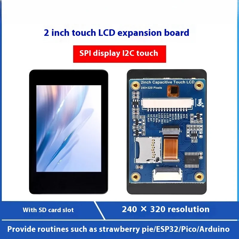 

2 inch touch IPS display 262K color LCD screen ST7789T3 driver chip I2C communication