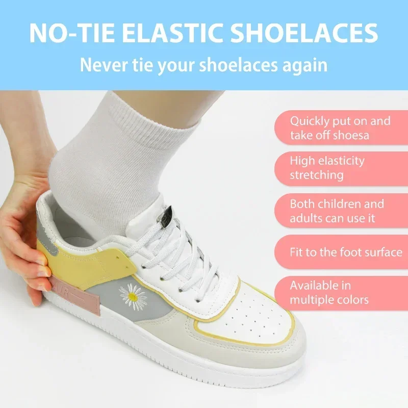 Cordones Elásticos Perezosos (lazy Laces) Con Cierre – 100 Cm – Para Zapatos De Adultos Y Niños – Caucho – Unbranded – Hecho En China