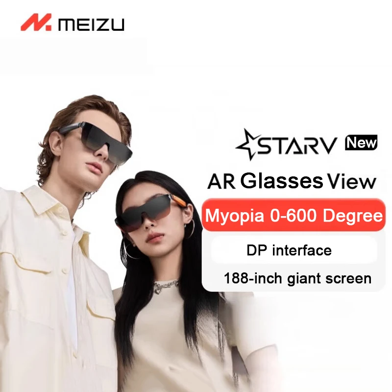 Meizu StarV View AR Glasses USB-C PD 0°~600° Myopia Adjustment HD Viewing Portable Screen ai Glasses 3D Max Private Cinema