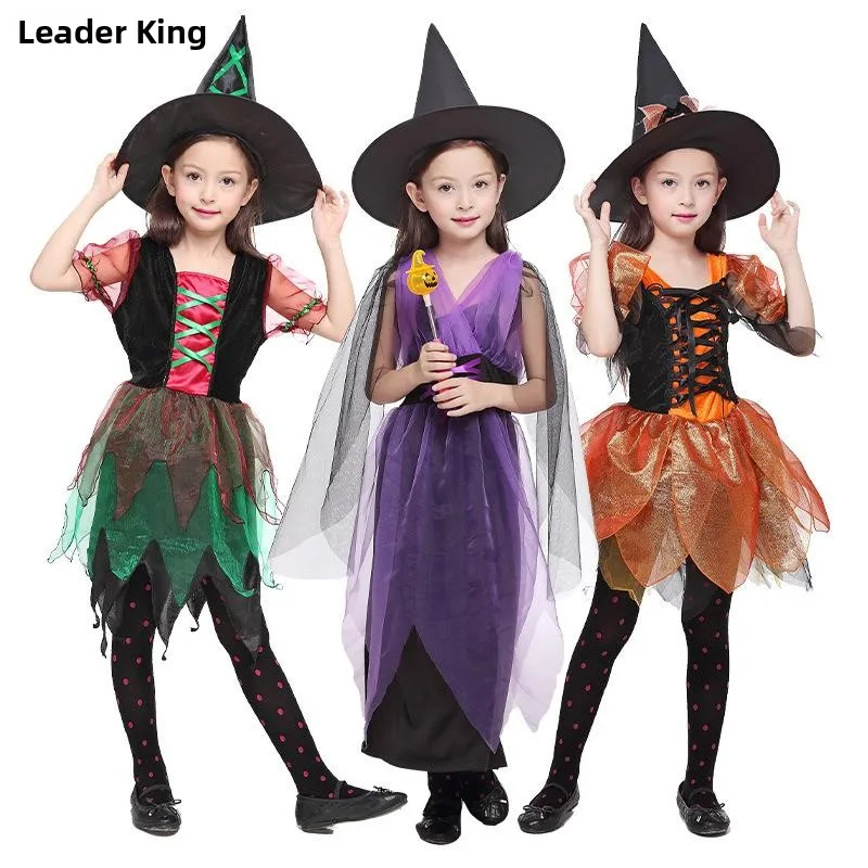 زي الهالوين للأطفال، ملابس تنكرية على شكل ساحرة من الأنيمي، ملابس الهالوين من مادة البوليستر، زي صيني تقليدي