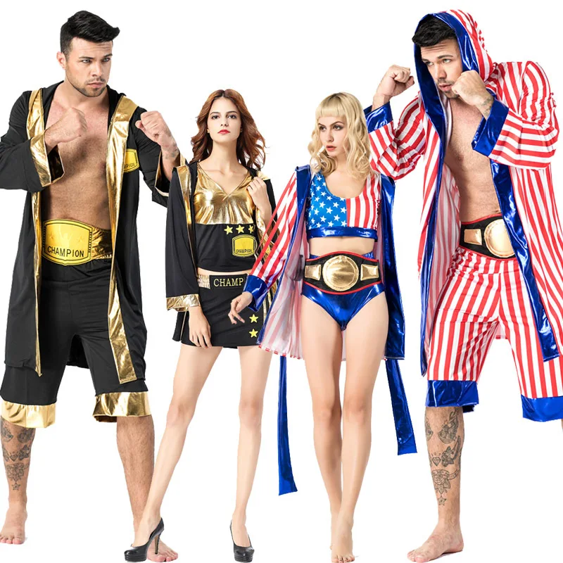 섹스 속옷 역할 놀이 남성과 여성의 복싱 챔피언 파이터 게임 코스프레 섹스 속옷 세트 L309