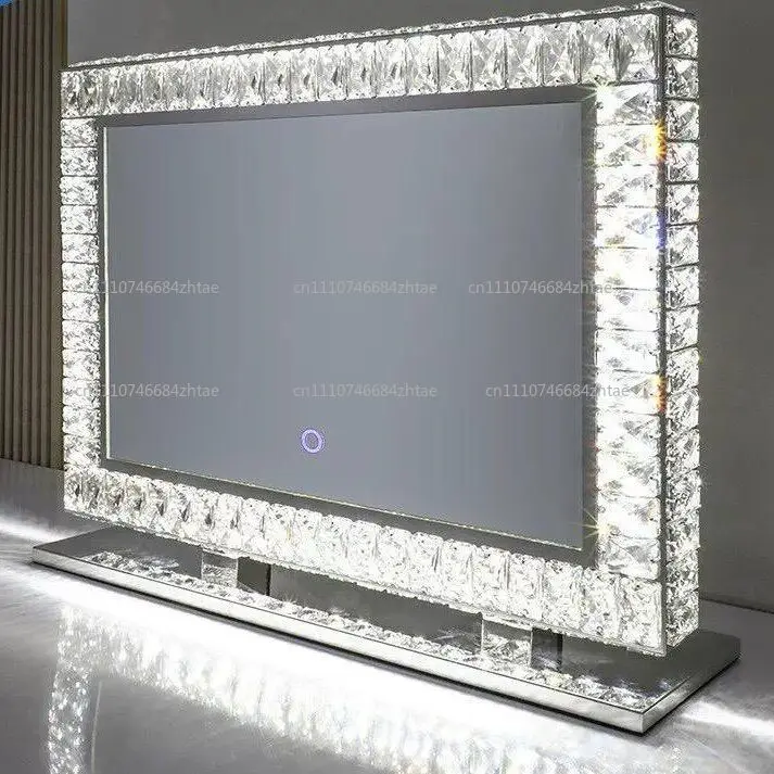 Crystal LED Makeup Mirror with Lights Desktop Vanity Mirror Ins Style Smart Beauty Lamp