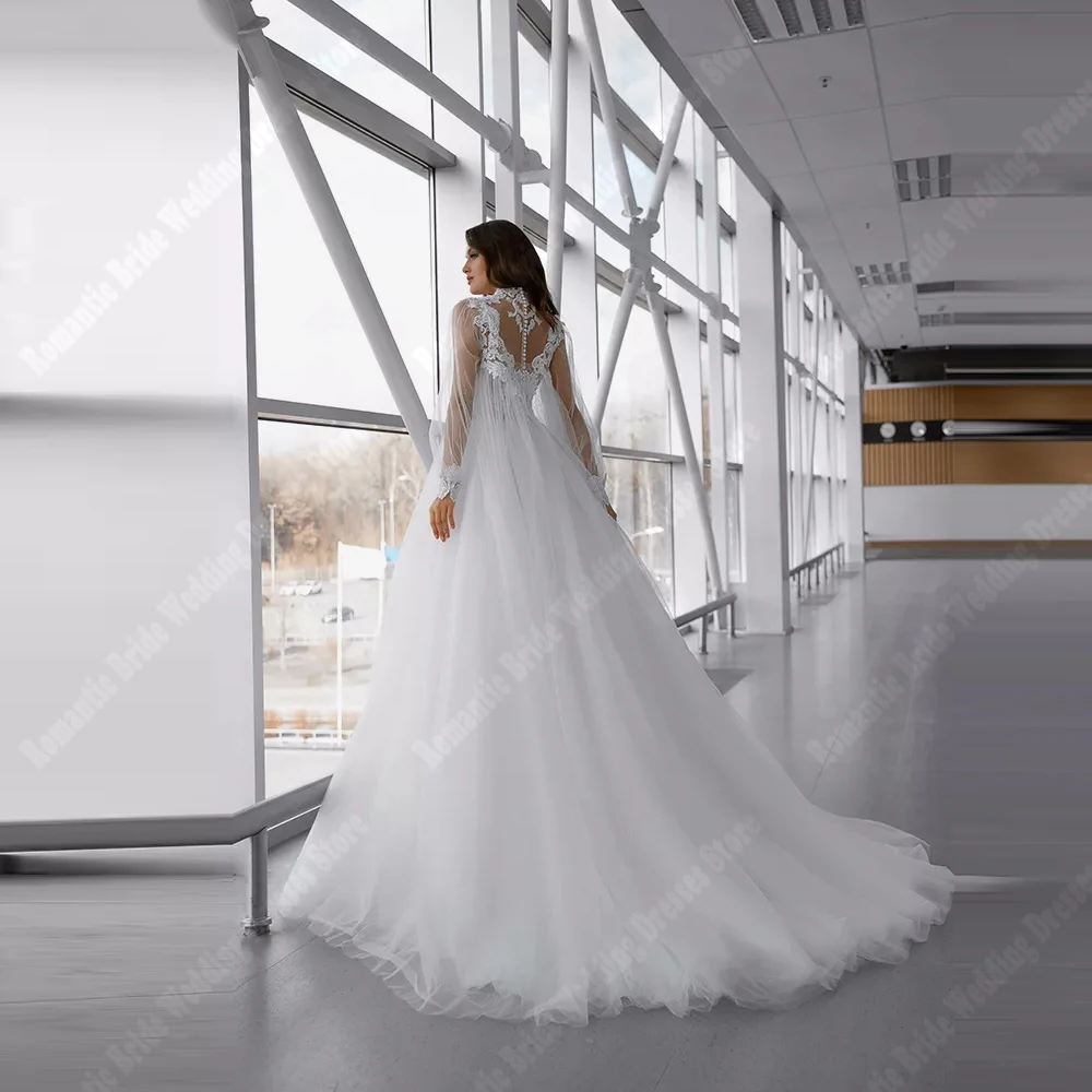 Vestidos De novia elegantes para mujer, traje De tul con estampado De flores, longitud hasta la rodilla, 2024