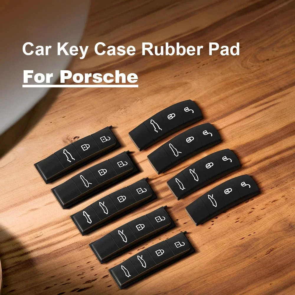 For Porsche Panamera Cayenne Macan Taycan Boxster 718 911 Remote Control Fob Silicone Key Button Replace Car Key Case Rubber Pad