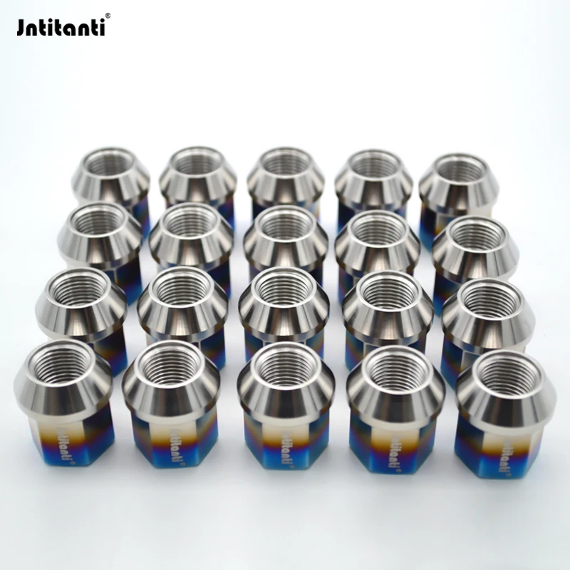 

Титановая гайка Jntitanti Gr.5 M14*1,25*27 мм, гайка колеса с открытым концом и конусом сиденья для гоночного автомобиля BMW MINI Rolls-royces