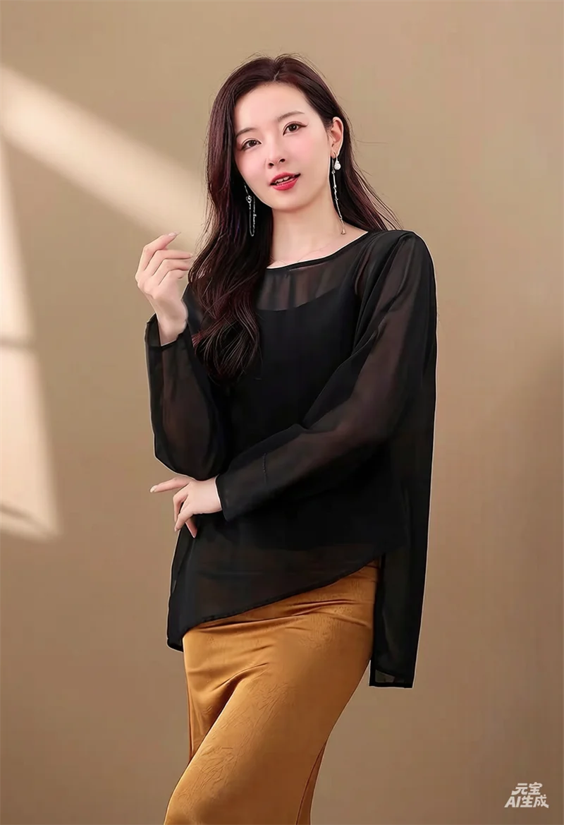 Top in chiffon con protezione - Asymmetric Top Women recensione e prezzo