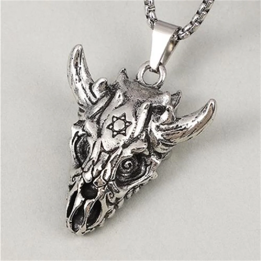 2024 New Cross Skull Retro Gothic Cross Pendant Necklace Men's Punk Jewelry Gift Wholesale