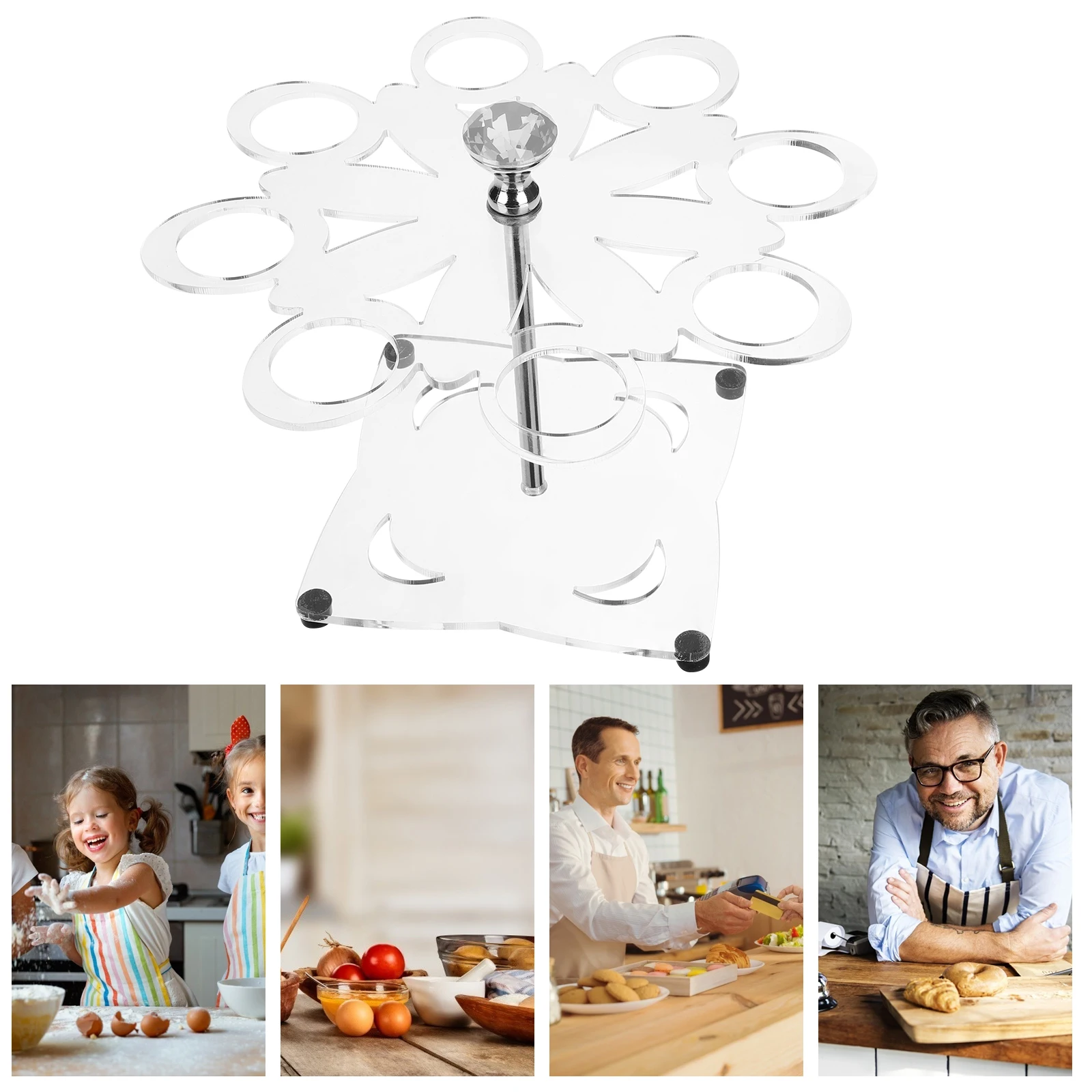 

Ice Cream Cone Holder Stand 8 Holes Rotatable Display Rack For Sushi Rolls Popcorn Marshmallows Restaurant Store Use Premium