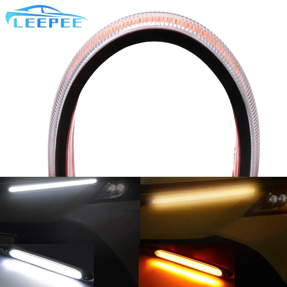 LED Turn Signal Light Auto Headlight Sequential Strip Car Streamer Flow Day Light Car DRL Daytime Running Light 2 Pcs/set